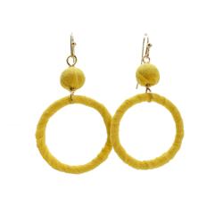 Earrings Recycled Ball and Circle Assorted Colours 5x2.7cm