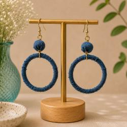 Earrings Recycled Ball and Circle Assorted Colours 5x2.7cm