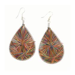 Thread earrings multicoloured drop