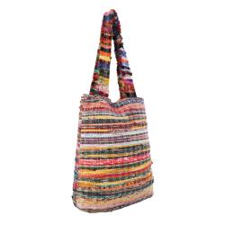 Rag Chindi Bag Recycled Sari 35 x 11 x 40cm