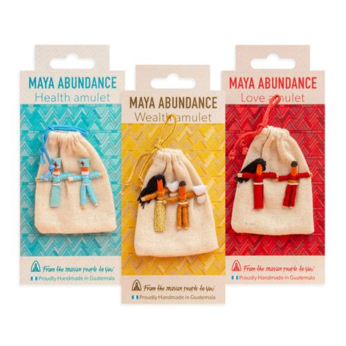 Worry Dolls in Bag on Card, Maya Abundance Amulet Assorted